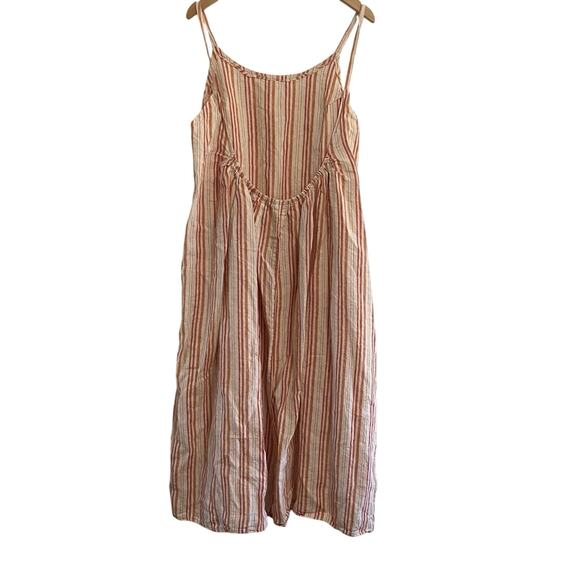 Reformation Linen Midi Dress Drop Back Women's Size XL Beach Lounge Natural - Picture 3 of 8
